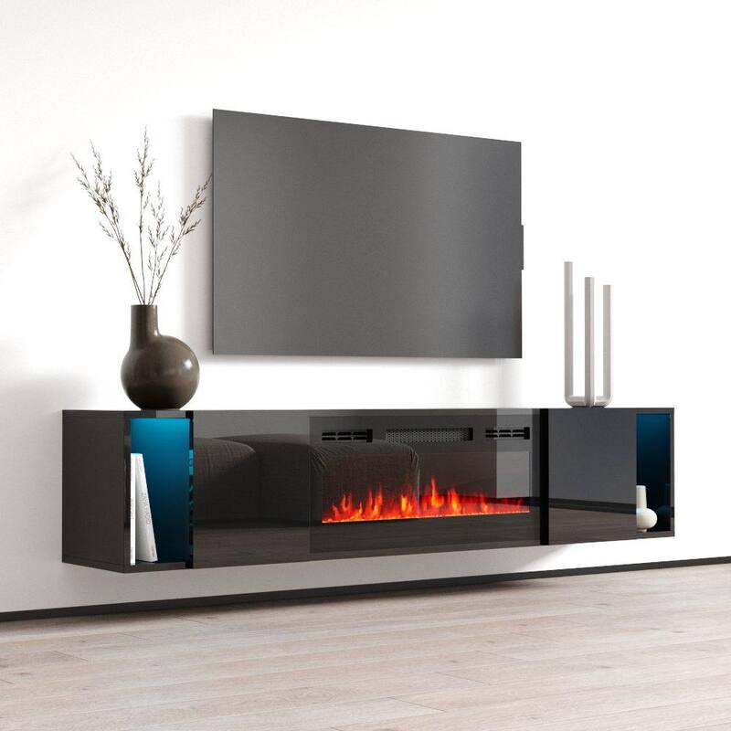 Nook EF Wall Mounted Electric Fireplace 72" TV Stand Bed Bath